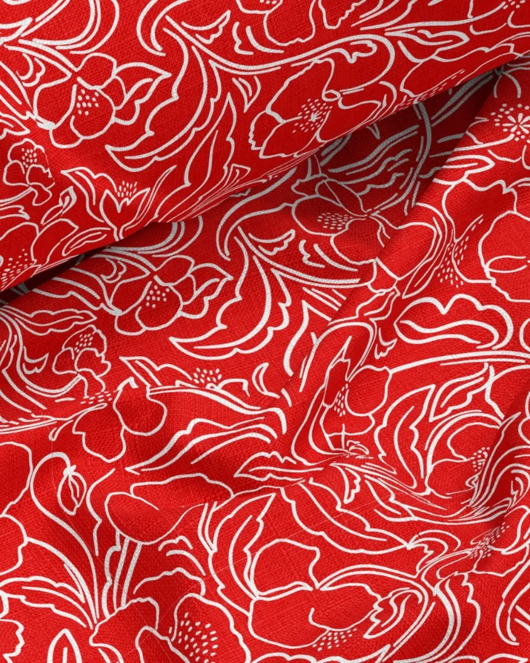 tissu coquelicot rouge pour couture de robe