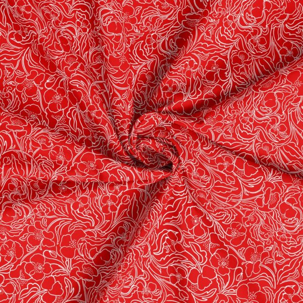 joli tissu coquelicot rouge