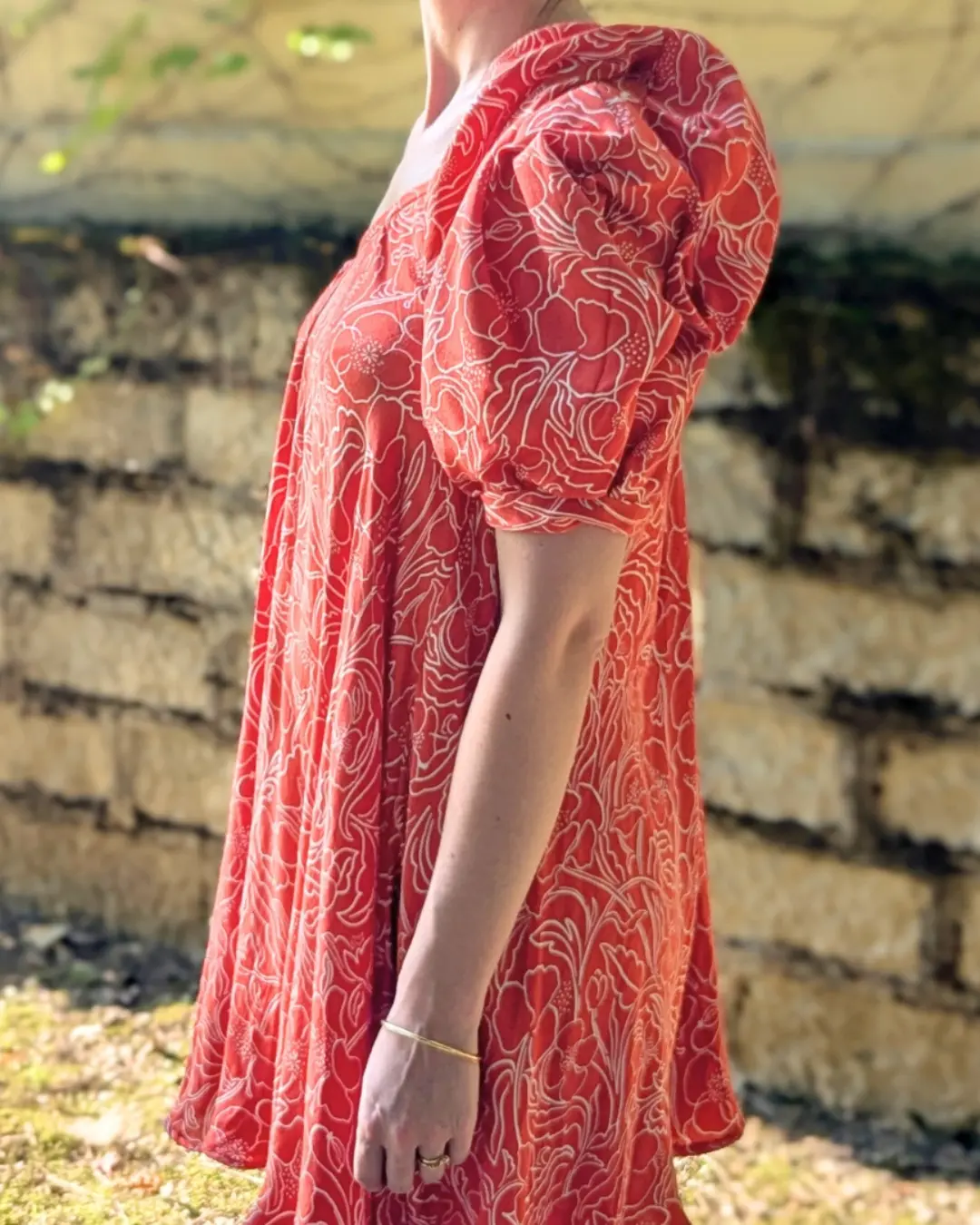 tissu coquelicot rouge pour couture de robe
