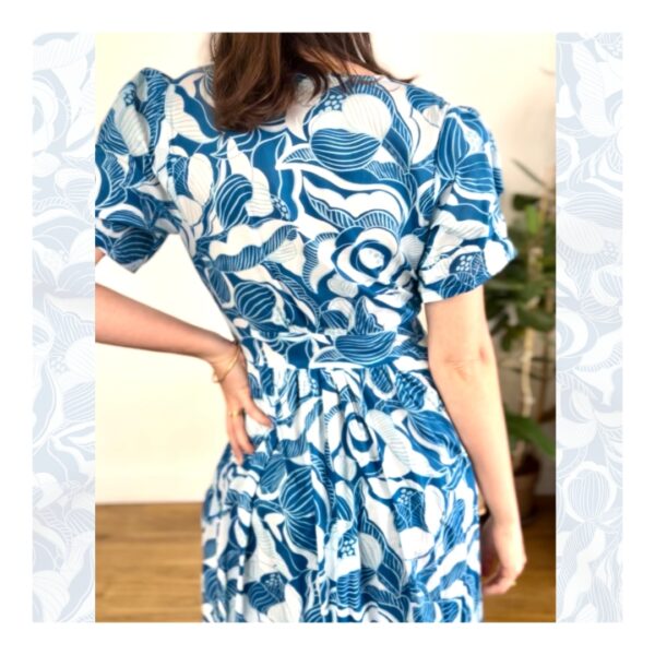 Tissu Peony Lovers - Bleu – Image 4