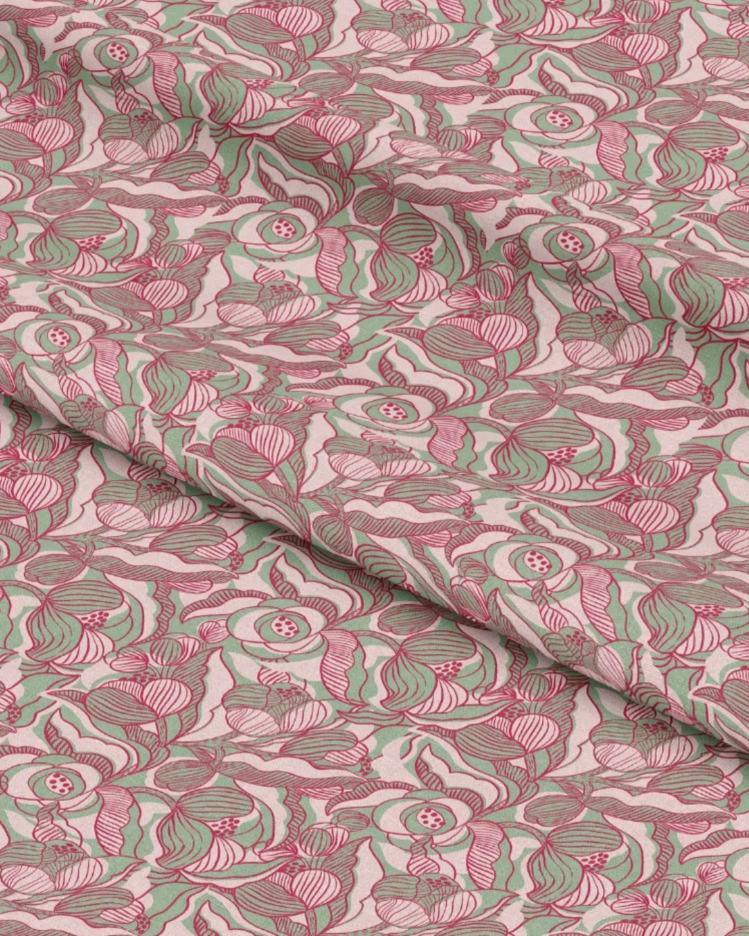 tissu motif pivoines roses pour la couture