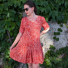 tissu fleurs rouge coquelicots