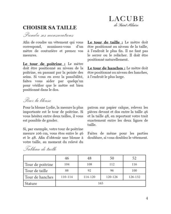 Métrages et tissus pour coudre la blouse Lydie, grandes tailles