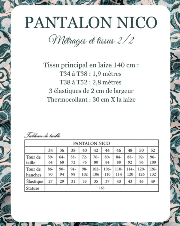 élastique ceinture du pantalon Nico