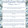 Pantalon Tulipe patron de couture fluide élégant facile à coudre pur l'été