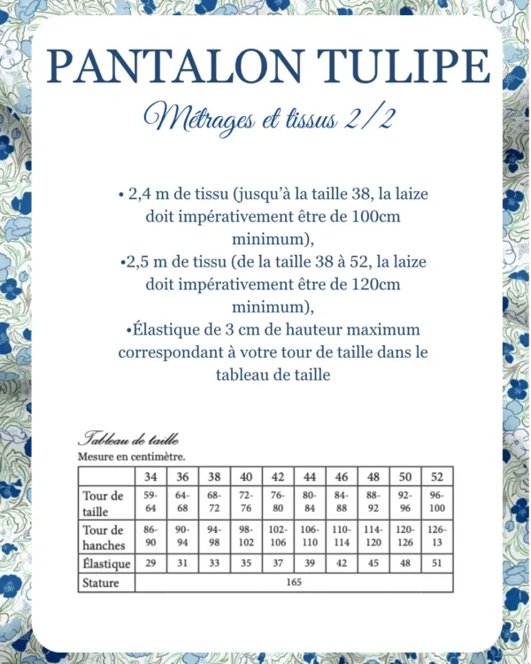 métrages et tissus