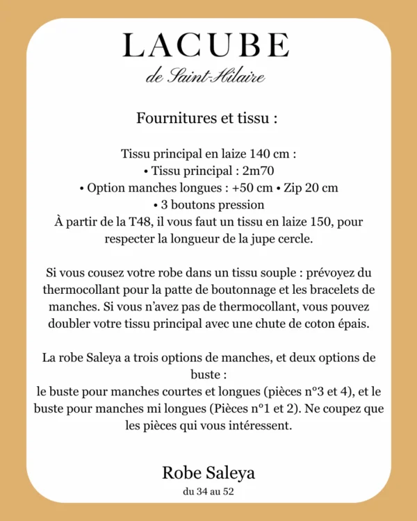 Conseils tissus pour coudre la robe Saleya