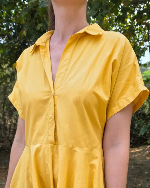 détail col chemise et boutons pression du patron de couture Saleya