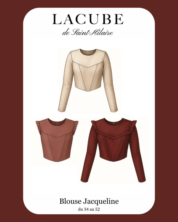 Patron de couture blouse niveau débutant avec option volants, avec ou sans manches