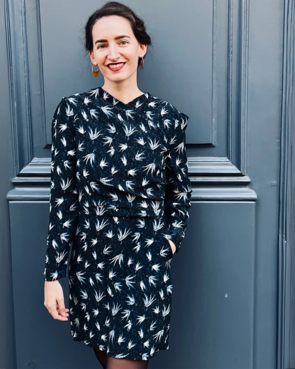 robe haute couture à coudre soi même, chic et élégante, parfaite pour l'automne et l'hiver