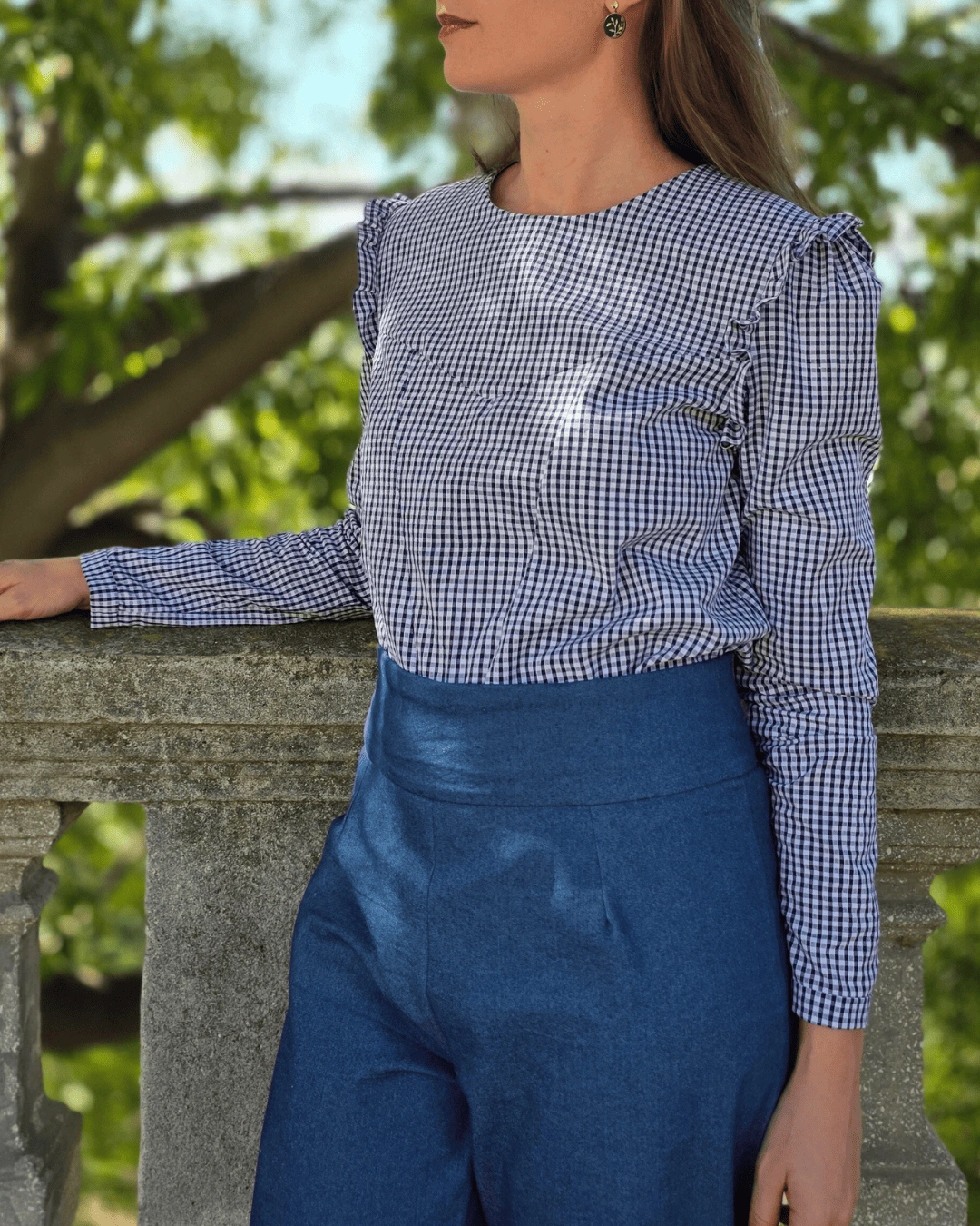 blouse à volants et pantalon facile à coudre, patron de couture