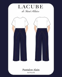 Patron de couture pantalon Alain, jean à surpiqûres et découpes originales