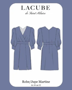 Patron de couture robe jupe Martine, robe cache coeur débutant facile à coudre