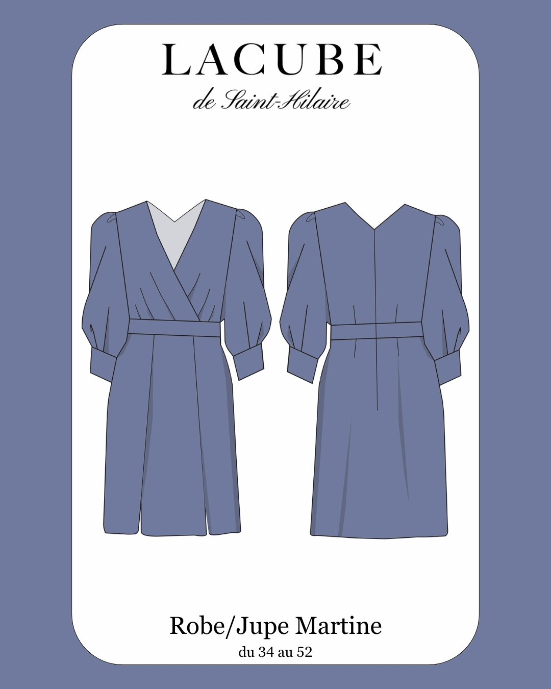 Patron de couture robe jupe Martine, robe cache coeur débutant facile à coudre